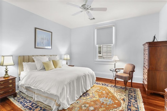 417 Eleonore St, New Orleans, LA 70115 - bedroom with wood finished floors and a ceiling fan