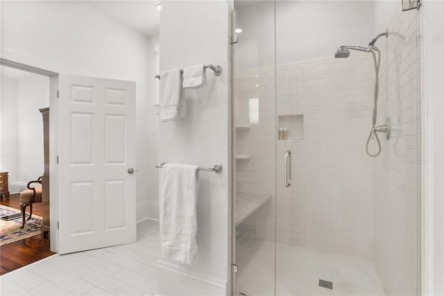 417 Eleonore St, New Orleans, LA 70115 - full bath with a shower stall and tile patterned flooring