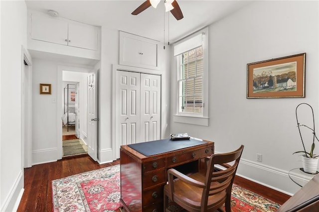 417 Eleonore St, New Orleans, LA 70115 - office space featuring ceiling fan and wood finished floors