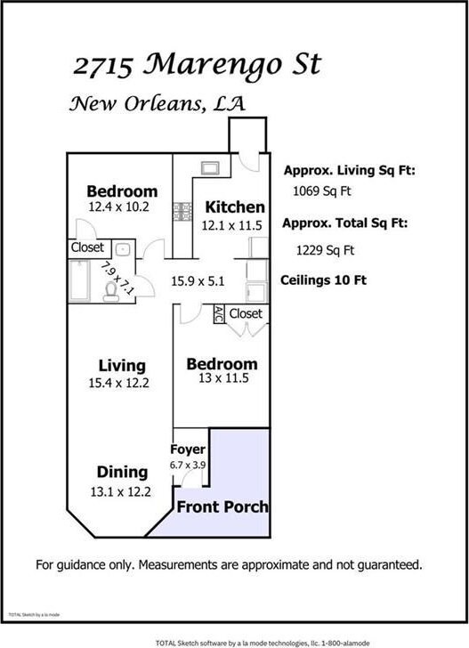 2715 Marengo St, New Orleans, LA 70115 - view of home floor plan