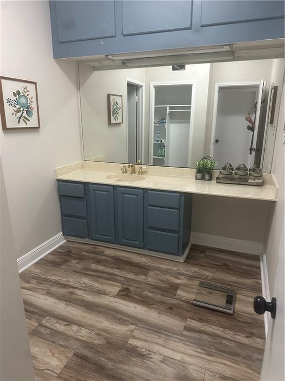 105 Beta St, Belle Chasse, LA 70037 - bathroom featuring wood finished floors and vanity