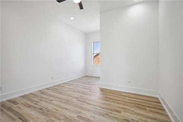 59 Oak Tree Dr, Slidell, LA 70458 - empty room with a ceiling fan, light wood-style floors, and recessed lighting
