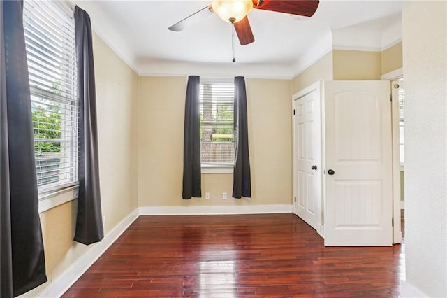 223840 Dante St, New Orleans, LA 70118 - unfurnished bedroom featuring hardwood / wood-style flooring, a ceiling fan, and crown molding