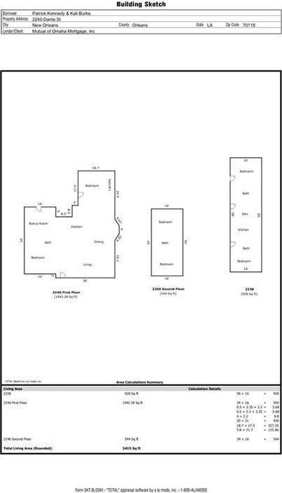 223840 Dante St, New Orleans, LA 70118 - view of floor plan / room layout