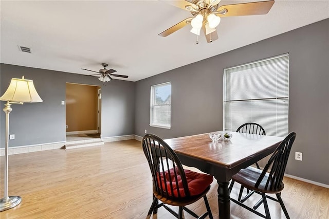 761 Holyoke Pl, Terrytown, LA 70056 - dining room featuring ceiling fan and light wood-style floors