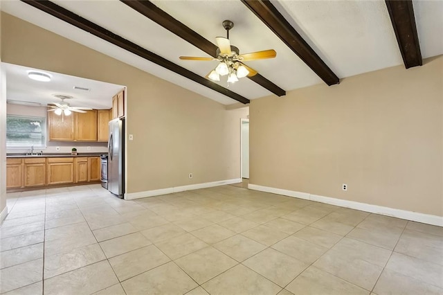 761 Holyoke Pl, Terrytown, LA 70056 - unfurnished living room with ceiling fan and light tile patterned floors