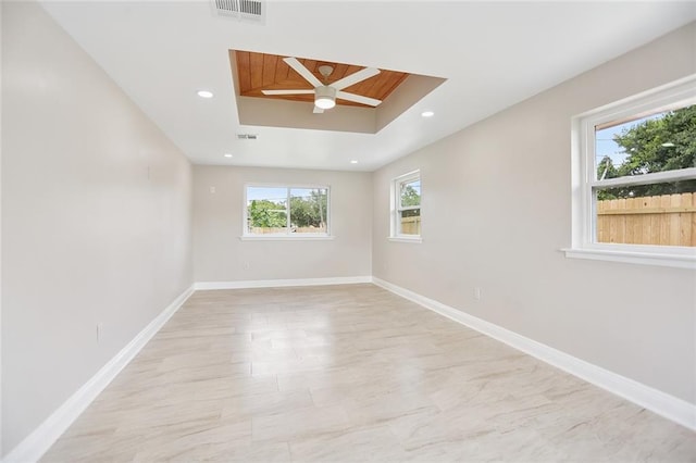 14 Derbes Dr, Gretna, LA 70053 - empty room with a raised ceiling, ceiling fan, and recessed lighting