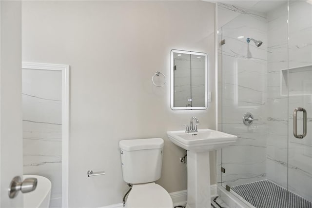14 Derbes Dr, Gretna, LA 70053 - full bathroom with toilet and a marble finish shower