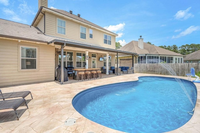 645 Pine Grove Loop, Madisonville, LA 70447 - view of swimming pool with a fenced backyard and a patio area