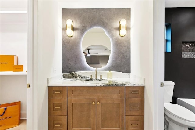 1528 N Cumberland St, Metairie, LA 70003 - bathroom featuring vanity and a ceiling fan