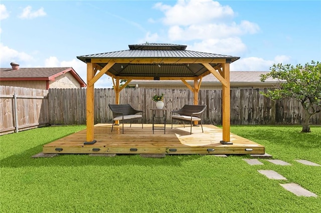 1528 N Cumberland St, Metairie, LA 70003 - fenced backyard with a gazebo and a wooden deck