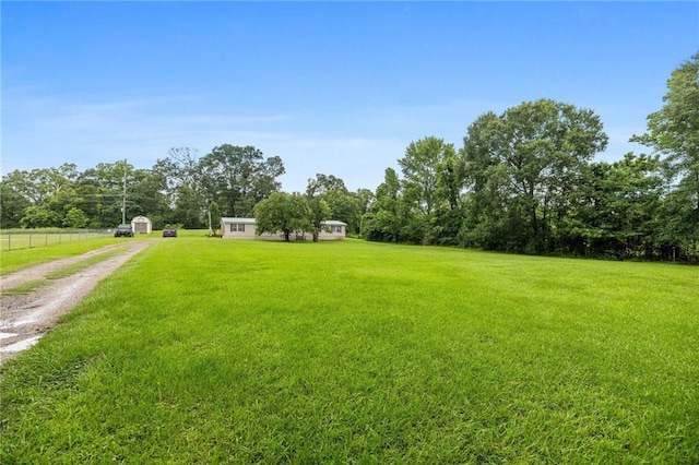 24483 Riley Rd, Pride, LA 70770 - view of green lawn with dirt driveway