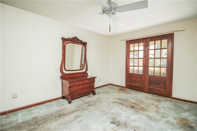 4808 Janice Ave, Kenner, LA 70065 - unfurnished room with carpet, ceiling fan, and french doors