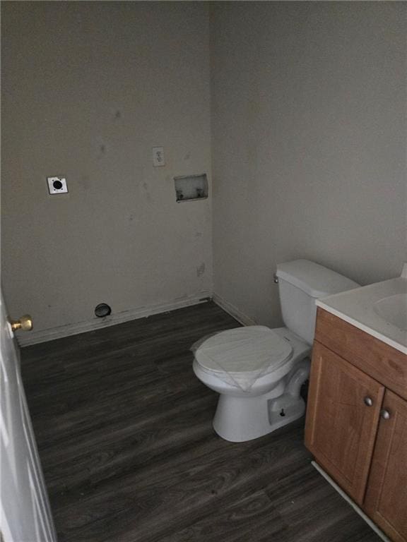 46037 Rufus Bankston Rd, Hammond, LA 70401 - half bathroom with wood finished floors and vanity