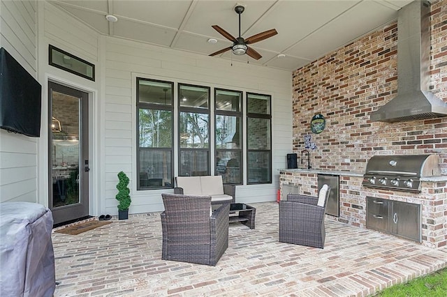 1161 Delta Ln, Covington, LA 70433 - view of patio / terrace featuring area for grilling and a ceiling fan