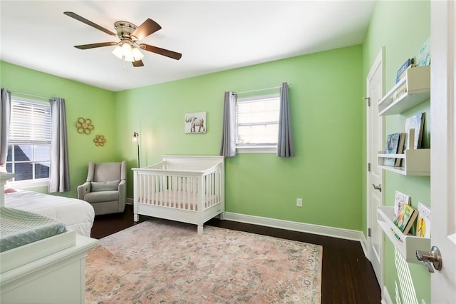 624 Wagner St, New Orleans, LA 70114 - bedroom with multiple windows, wood finished floors, and ceiling fan