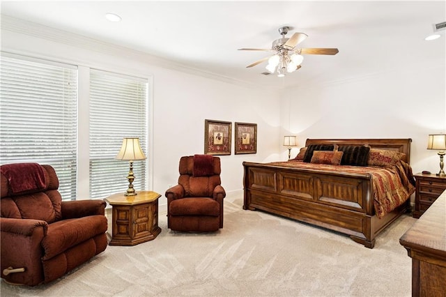 356 Aspen Ln, Covington, LA 70433 - carpeted bedroom with ornamental molding and ceiling fan