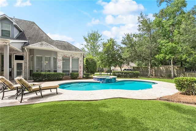 356 Aspen Ln, Covington, LA 70433 - view of swimming pool with a patio area and a pool with connected hot tub