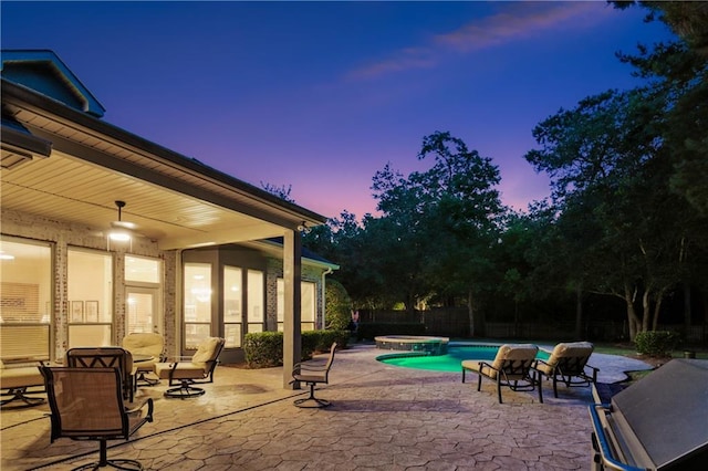 356 Aspen Ln, Covington, LA 70433 - outdoor pool featuring a jacuzzi and a patio
