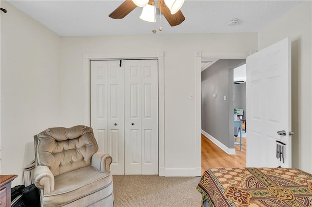 301 Rural St, River Ridge, LA 70123 - bedroom with a closet, ceiling fan, and light carpet