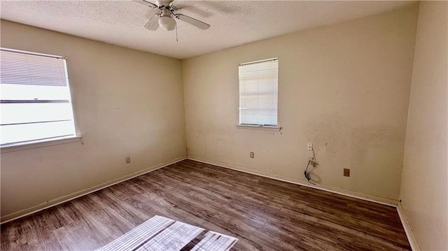 5761 Carlisle Ct, New Orleans, LA 70131 - unfurnished room featuring wood finished floors, ceiling fan, and a textured ceiling