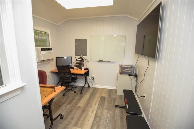 43126 Pecan Ridge Dr, Hammond, LA 70403 - office featuring vaulted ceiling, crown molding, and wood finished floors