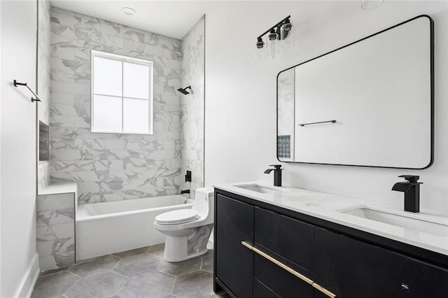 5651 W End Blvd, New Orleans, LA 70124 - bathroom featuring double vanity and shower / washtub combination