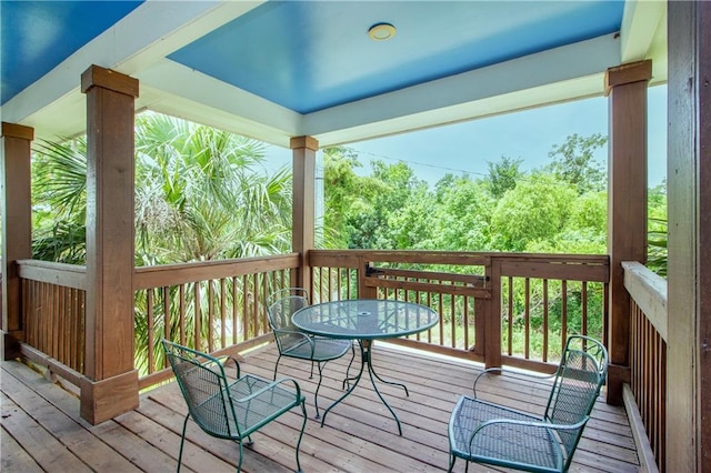 121 Pontchartrain Rd, La Place, LA 70068 - wooden terrace featuring outdoor dining area