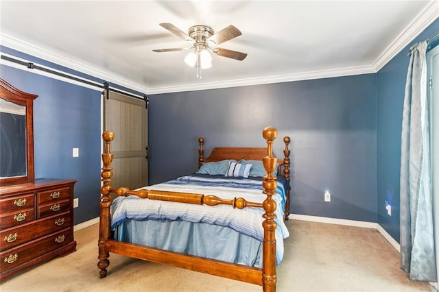 314 Royal Dr, Slidell, LA 70460 - carpeted bedroom featuring a ceiling fan and crown molding