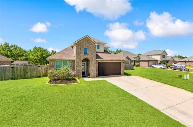 10596 Braves Ave, Denham Springs, LA 70726 - traditional-style house featuring brick siding, concrete driveway, and a garage