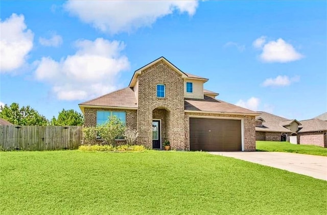 10596 Braves Ave, Denham Springs, LA 70726 - traditional-style house featuring brick siding, driveway, and a garage