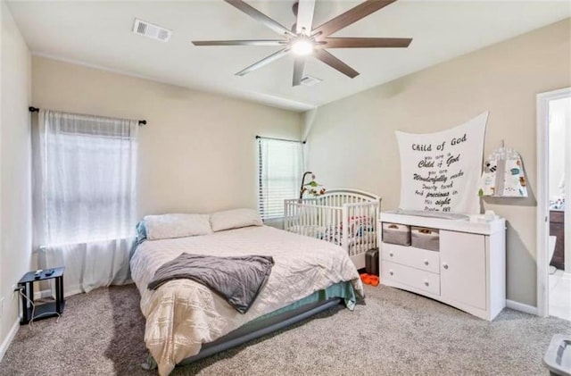 10596 Braves Ave, Denham Springs, LA 70726 - bedroom featuring carpet floors and a ceiling fan