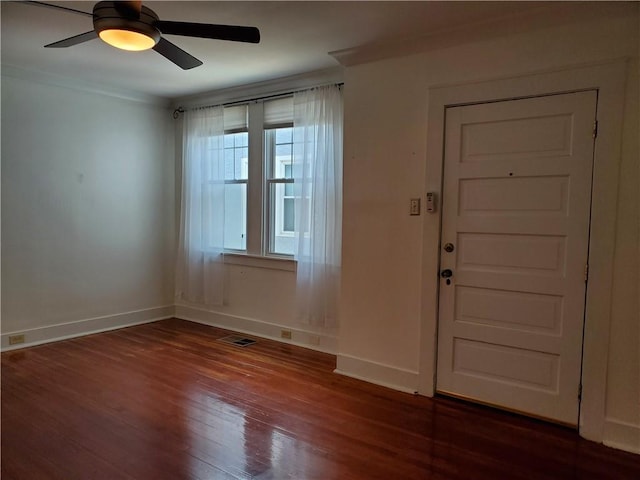 411 Lowerline St Unit D, New Orleans, LA 70118 - foyer entrance featuring dark wood-style floors and ceiling fan