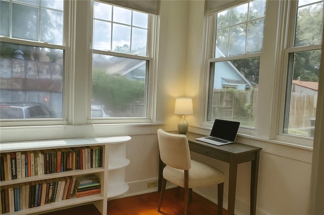 411 Lowerline St Unit D, New Orleans, LA 70118 - office area with baseboards and wood finished floors