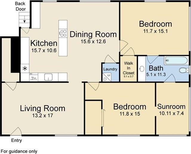 411 Lowerline St Unit D, New Orleans, LA 70118 - view of floor plan / room layout
