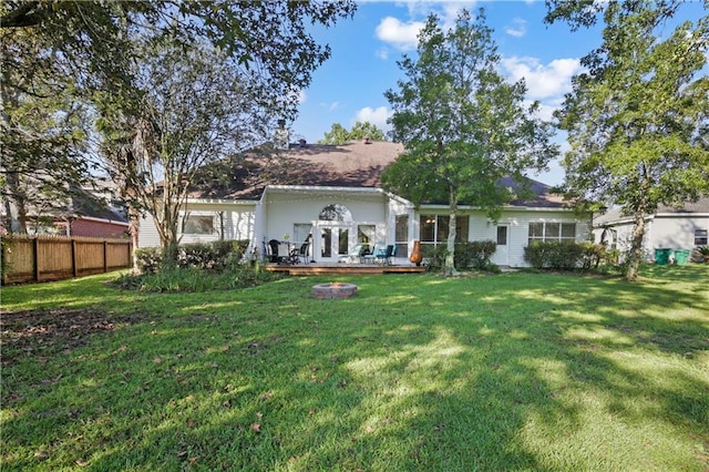1071 Rue Chinon, Mandeville, LA 70471 - back of property with a wooden deck