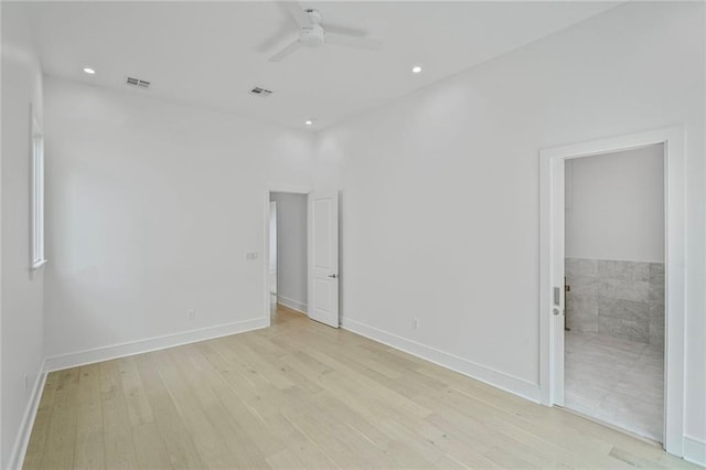 5310 Laurel St, New Orleans, LA 70115 - unfurnished room with light wood-type flooring, ceiling fan, and recessed lighting