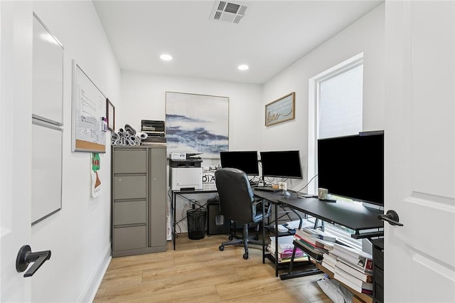 4548 Alphonse Dr, Metairie, LA 70006 - office area featuring wood finished floors and recessed lighting