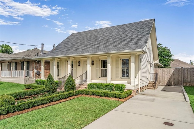 2232 N Starrett Rd, Metairie, LA 70003 - view of front facade with concrete driveway and covered porch
