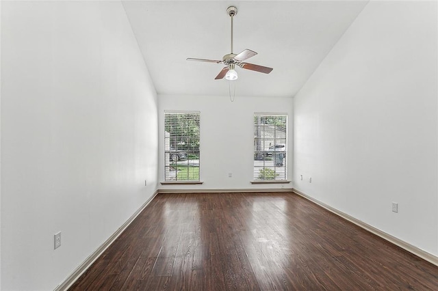 32 S Court Villa Dr Unit 32, Mandeville, LA 70471 - empty room featuring ceiling fan, wood finished floors, and high vaulted ceiling