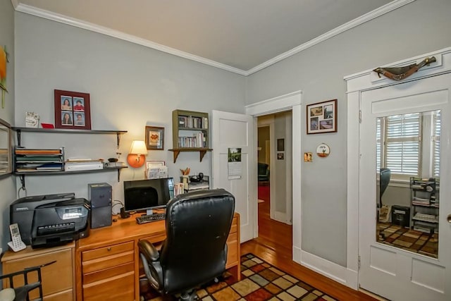 2410 Adams St, New Orleans, LA 70125 - office area with crown molding and wood finished floors