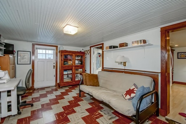 2410 Adams St, New Orleans, LA 70125 - office with tile patterned floors and wood ceiling