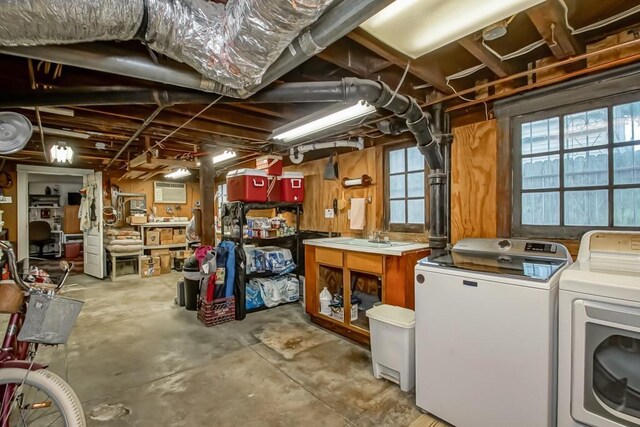 2410 Adams St, New Orleans, LA 70125 - below grade area with washing machine and clothes dryer