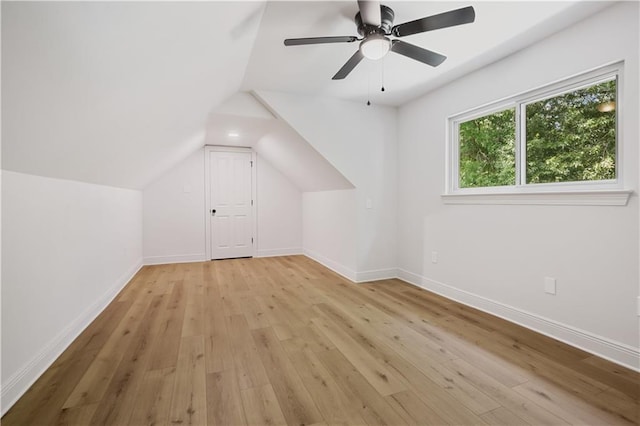 773 Rue Calais, Mandeville, LA 70471 - additional living space featuring light wood-type flooring, lofted ceiling, and a ceiling fan