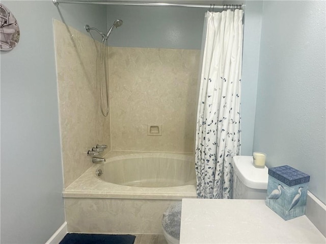 4908 David Dr, Kenner, LA 70065 - full bathroom with shower / tub combo with curtain and toilet