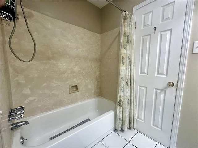 4908 David Dr, Kenner, LA 70065 - bathroom with tile patterned floors and shower / bathtub combination with curtain