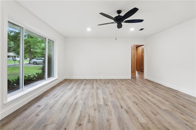 310 Blackburn Rd, Hammond, LA 70401 - empty room featuring light wood-type flooring, recessed lighting, and a ceiling fan