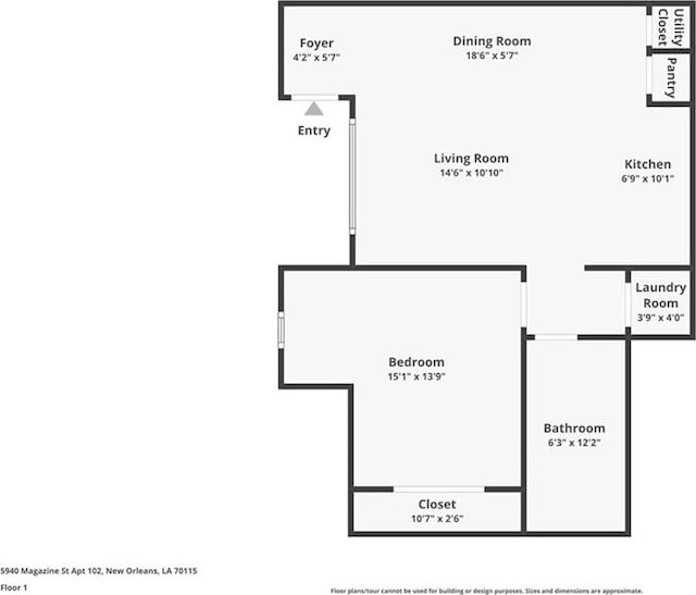 5940 Magazine St Unit 102, New Orleans, LA 70115 - view of property floor plan