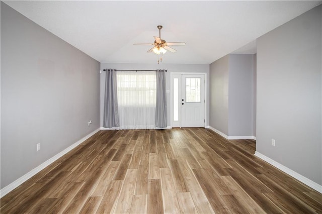 1700 Marseille Dr Unit 16, La Place, LA 70068 - spare room with ceiling fan, wood finished floors, and lofted ceiling