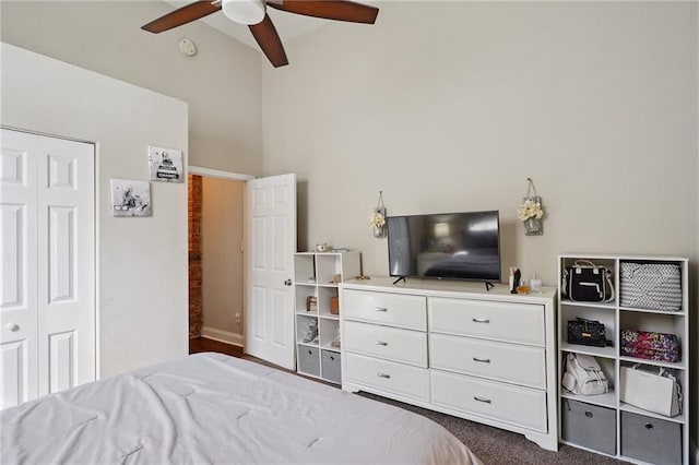 232830 Bienville St, New Orleans, LA 70119 - bedroom featuring vaulted ceiling and a ceiling fan